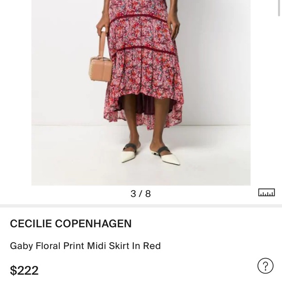Cecilie Copenhagen Gaby Floral Print Midi Skirt In Red - Picture 10 of 10